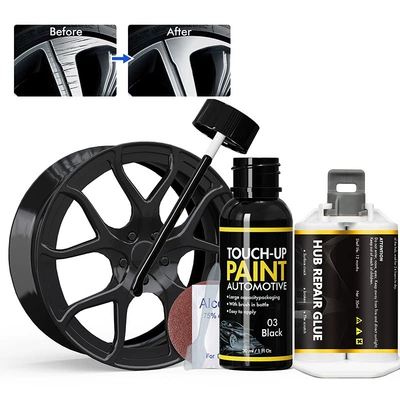 Car Wheel Hub Touch-Up Paint Pen, Special Repair Paint Pen for Wheel Hubs, Scratch Repair Tool for Quick Scratch Repair (Avtomobil boya qələmləri) - glossy-black