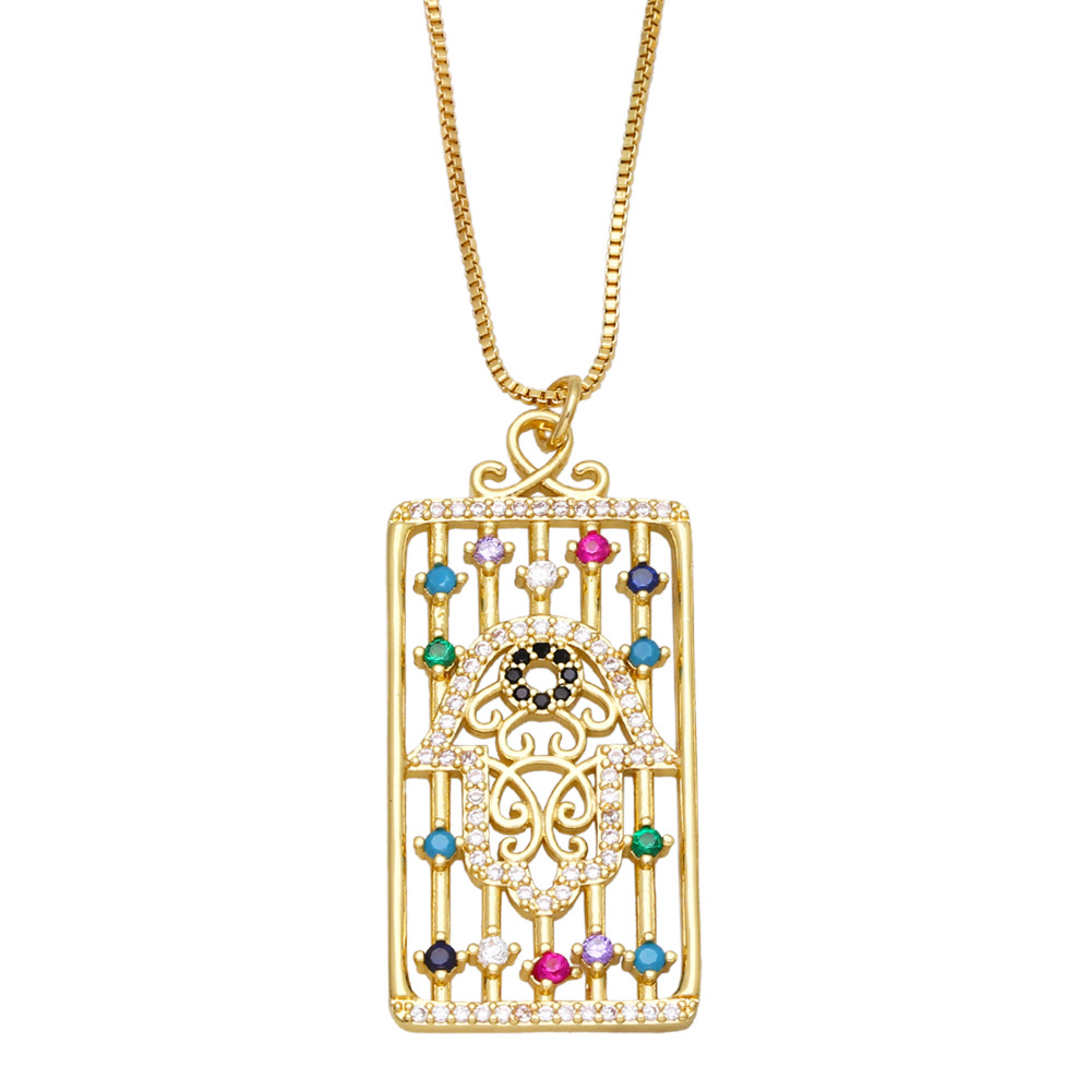 Fashion Copper Cross Heart shape Crown Necklace Daily Zircon Copper Necklaces