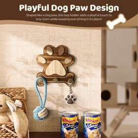 木制狗爪造型置物架壁挂式入户玄关挂包架钥匙架客厅卧室收纳架