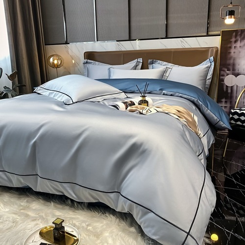 Light luxury 160-count long-staple cotton 100% cotton four-piece set pure cotton bed sheets and duvet covers Category A maternal and infant grade three-piece bedding set