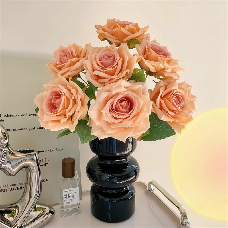 Champaña / Relieve + Vaso de ondas negras