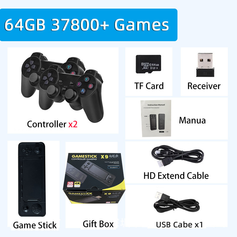 クロスボーダー X9 ゲームコンソール HD ファミリーゲームコンソール PSP ワイヤレスレトロ HDMI テレビゲームコンソール S905X3 X2|undefined