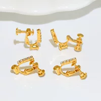 18K Цвет сохраняя золото уха клип конвертер без уха отверстие уха клип DIY серьги аксессуары безболезненный Невидимый спиральный алмаз уха клип