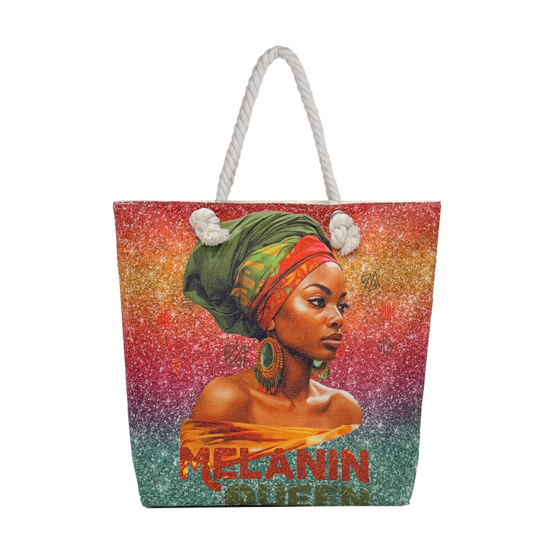 Yuanchuang Exclusive West African Version New Fashion Shoulder Bag Large Handbag Printed Women's Bag Casual Bag Canvas Bag