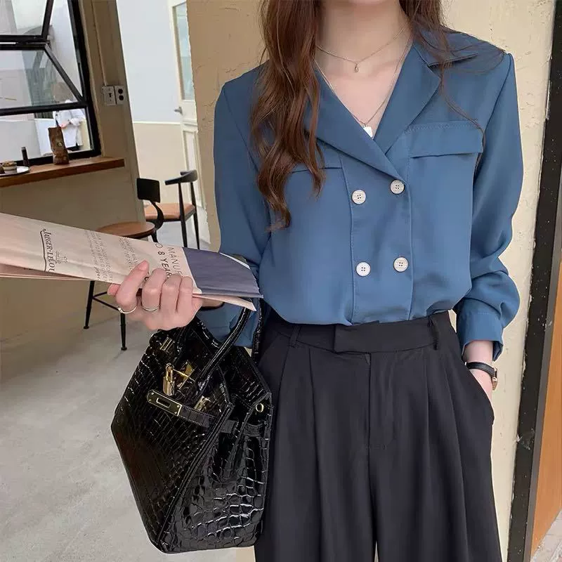 Белая рубашка, женская весенняя новинка, корейский стиль, свободный дизайн, нишевый топ, рубашка с длинными рукавами, модная рубашка