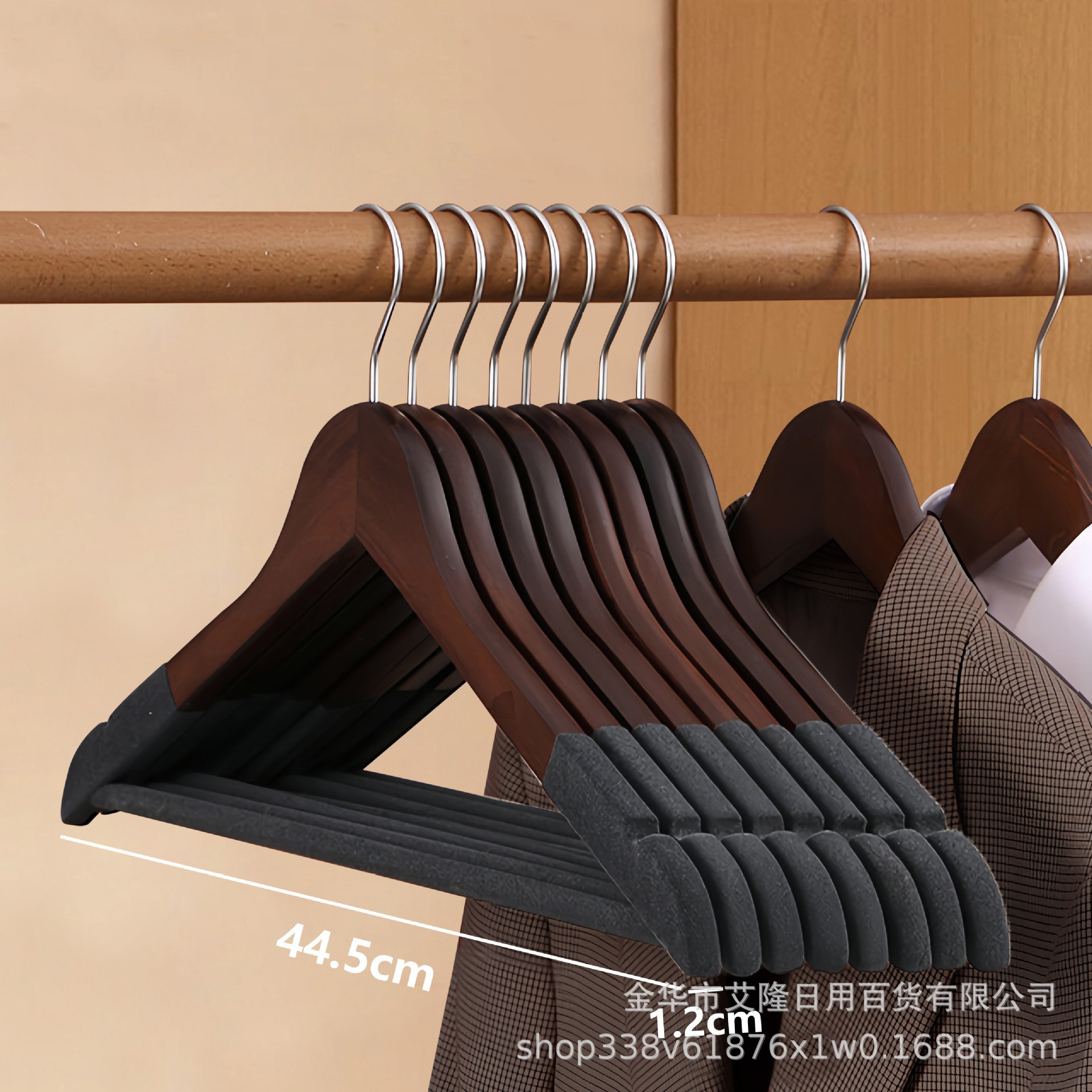 Percha de ropa de madera maciza antideslizante sin marcas para colgar ropa doméstica estante de ropa de madera armario tienda de ropa