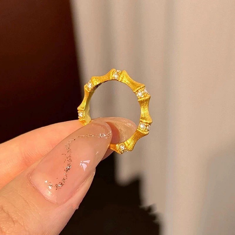 Aranybolt robbanások réz aranyozott gyémánt rajzolási folyamat retro bambusz szakasz férfi és női egyszerű divat_voghion.com