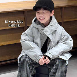 高级货童装韩系童装男孩冲锋衣2025新款儿童冬装外套女童羽绒服