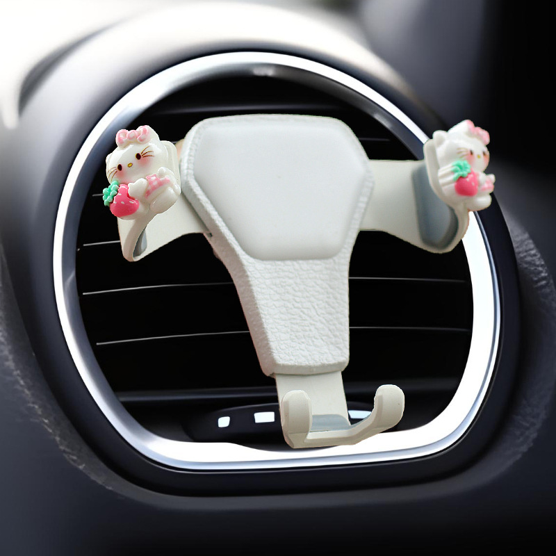 Clip de salida de aire de coche pequeño gato resina aromaterapia de coche perfume de coche adornos de dibujos animados accesorios de decoración suministros de coche