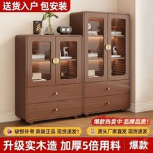 实木儿童书柜落地带门书架防尘收纳储物柜客厅组合展示柜置物架