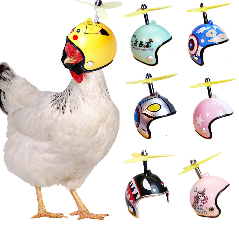 Amazon nuevo pollo libélula de bambú casco caliente headwear animal decoración casco divertido protección gallina pájaro sombrero