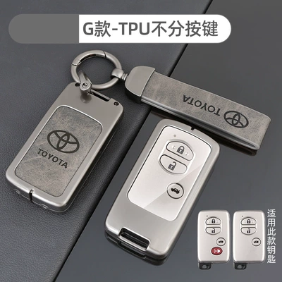 Lingshang Car Case: Car key bag - no-specifications-toyota-g-model-tpu-regardless-of-buttons-bronze-gray-shell-ring-crescent-buckle