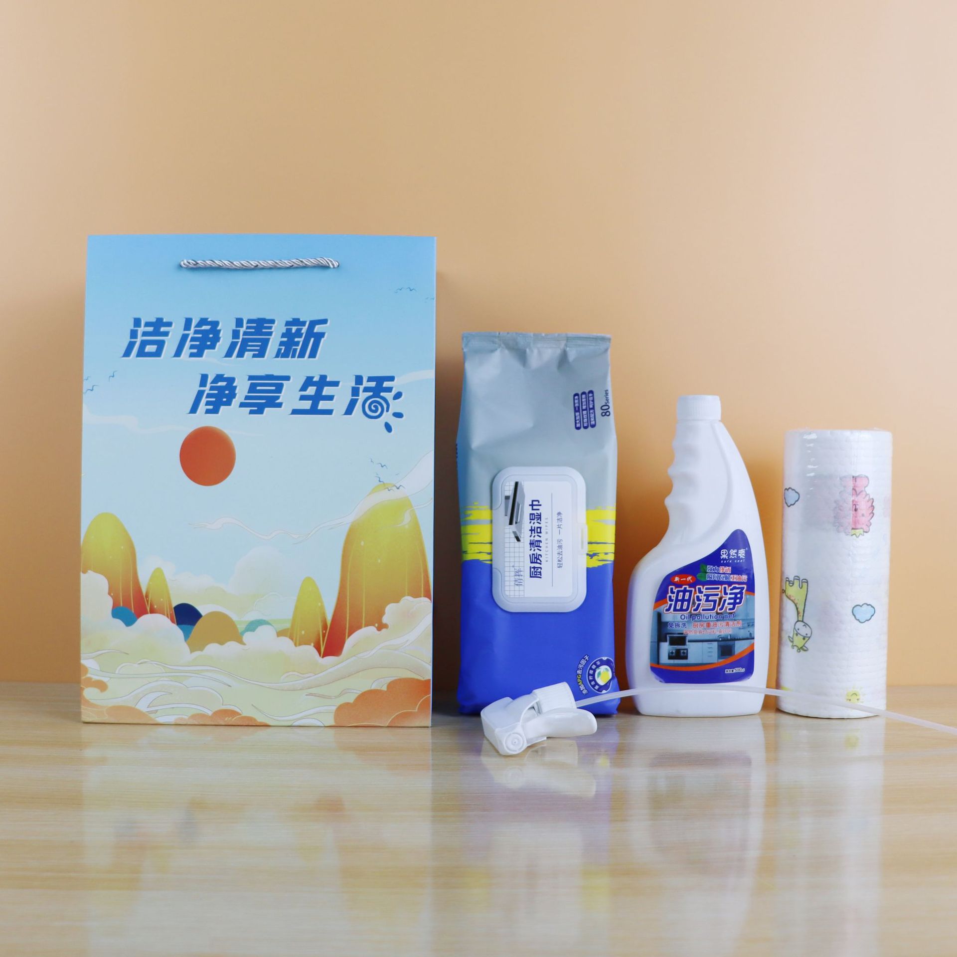 Kitchen Cleaning Set Can Be Combined with Wet Wipes Set for Powerful Cleaning and Degreasing Household Worry-Free Kitchen Set