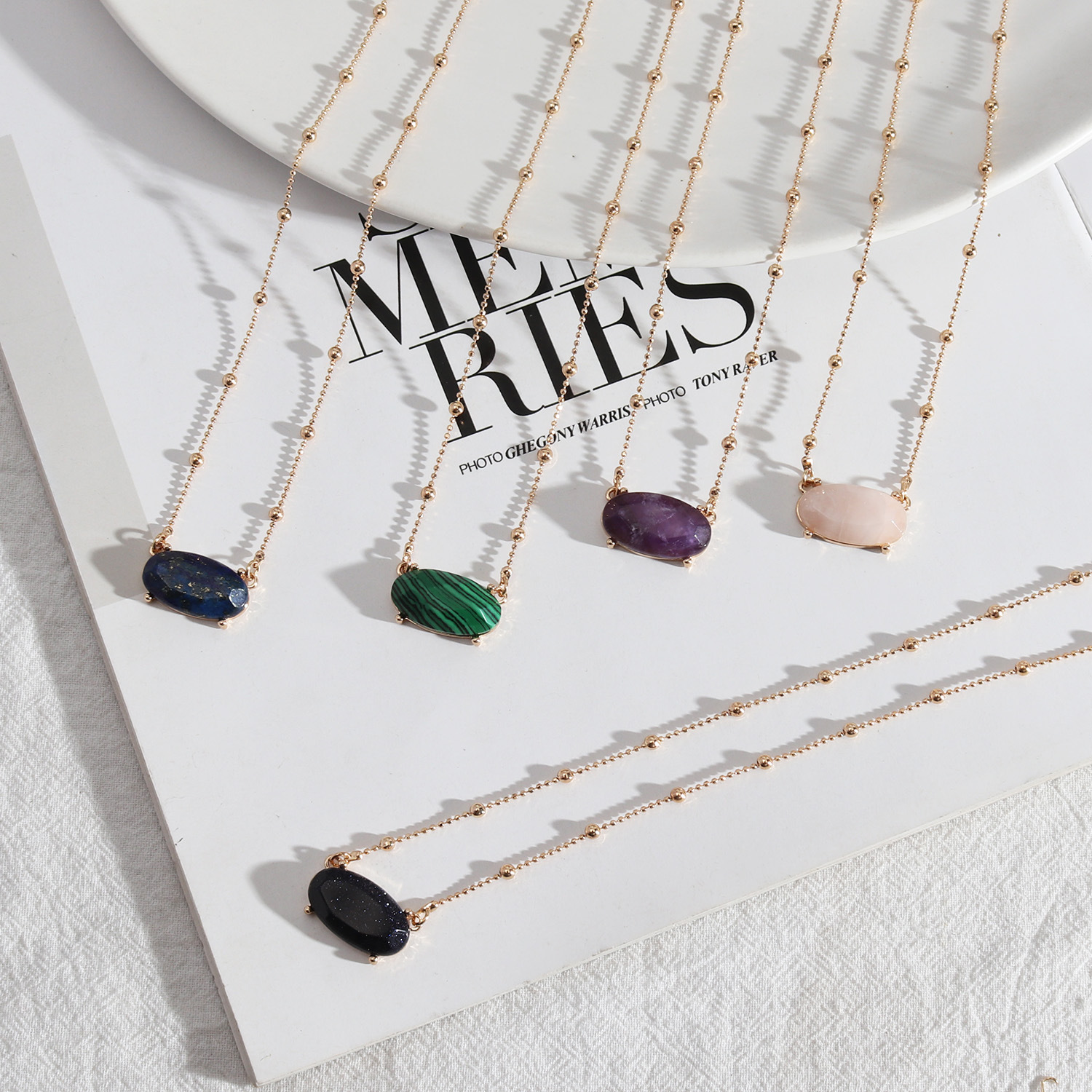 潮流设计开发 欧美风饰品 精美天然石质感高级感时尚百搭项链女