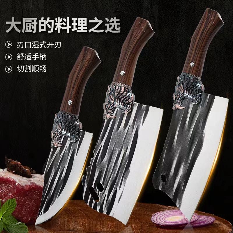 Долговечный кованый кухонный нож из нержавеющей стали, кухонный инструмент домашнего использования, нож с обрезкой, двухразовый острый поварской нож, оптовая продажа