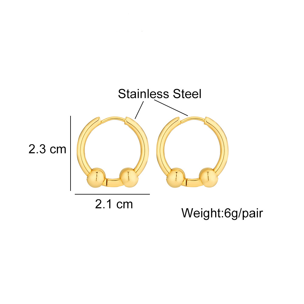 Ins Style Round Square Stainless Steel Plating Hoop Earrings 1 Pair display picture 11