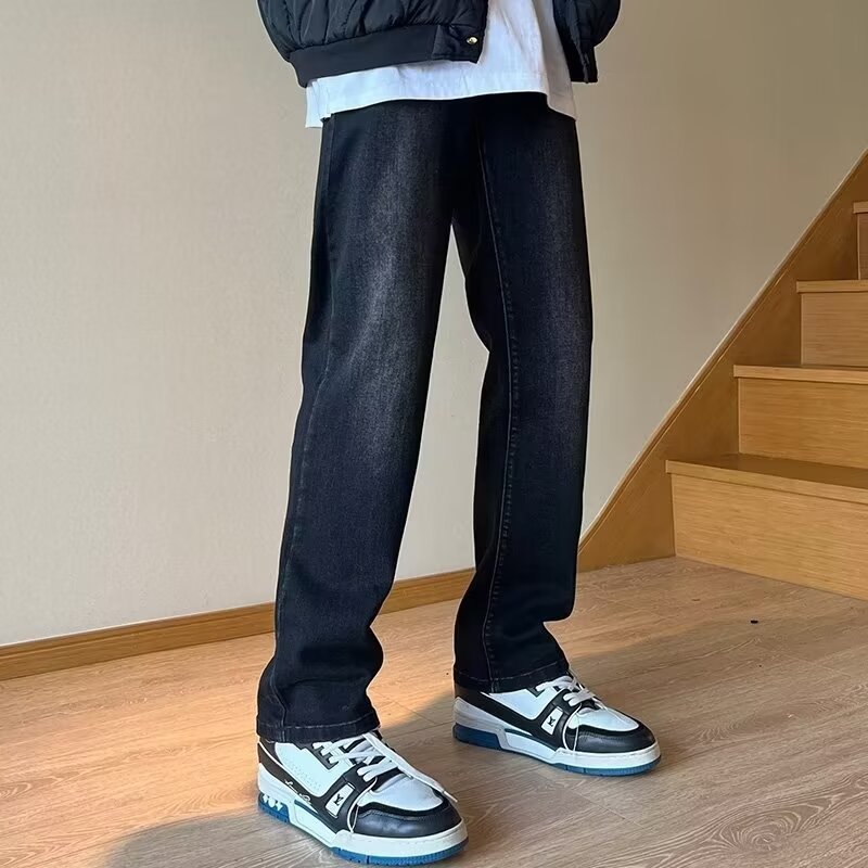 2024 jeans pantalones rectos sueltos delgados de verano para niños pantalones anchos de seda de hielo de verano para hombres