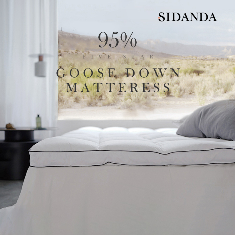 Hungarian Full 95 White Goose down Mattress Scandinavian Style High Luxury Mattress Cushion Five-Star Hotel down Cushion 1