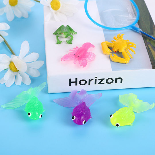 Simulation soft glue goldfish Q elastic feel TPR material animal model children fish toy factory direct supply