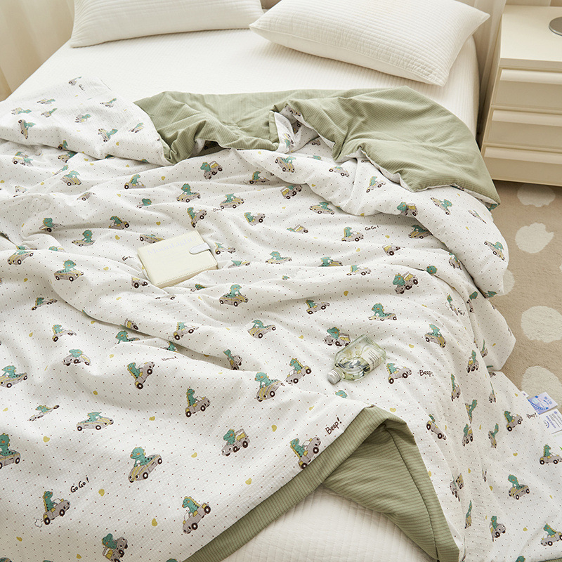 Hilado de espuma agradable para la piel de verano, edredón fresco de verano, dormitorio de estudiantes, edredón de aire acondicionado individual y doble, edredón fino, lavable a máquina