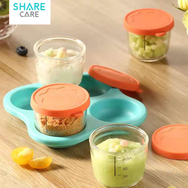 Customized Supplementary Food Box Baby Bowl High Borosilicate Glass Preservation Box for Baby Cooking Supplementary Food Bowl Supplementary Food Storage Box