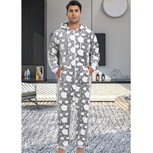 K 94731 Men's Flannel Hooded Onesie ��ʿ����˯�� �羳��