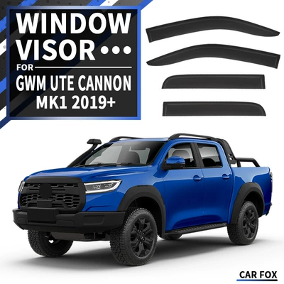 Suitable for Great Wall GWM Ute Cannon Window visor Car Window Rain Shield Rain Eyebrow (Rain shield) - standard-packaging-without-logo-gwm-ute-cannon-ute-cannon-mk1-2019-plexiglas-no-bright-strips-rain-shield