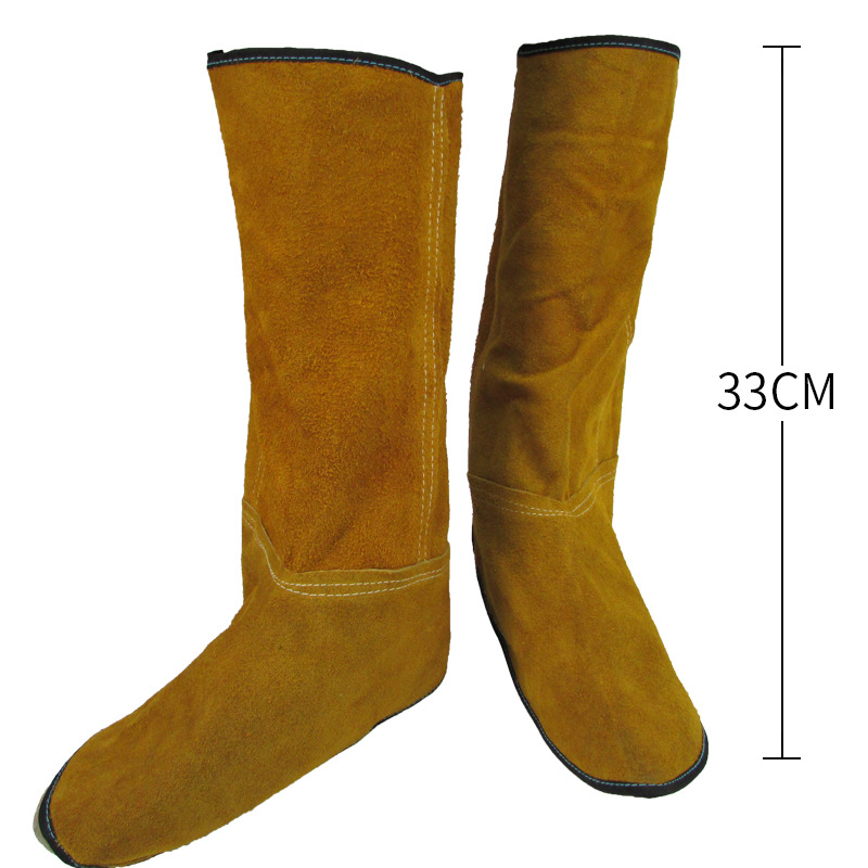 Piernas de soldadura de piel de vaca corta y larga, protector de pie resistente al desgaste, protector de pie resistente al desgaste, aislamiento térmico, protector de pie de soldadura, protector de pie de soldadura
