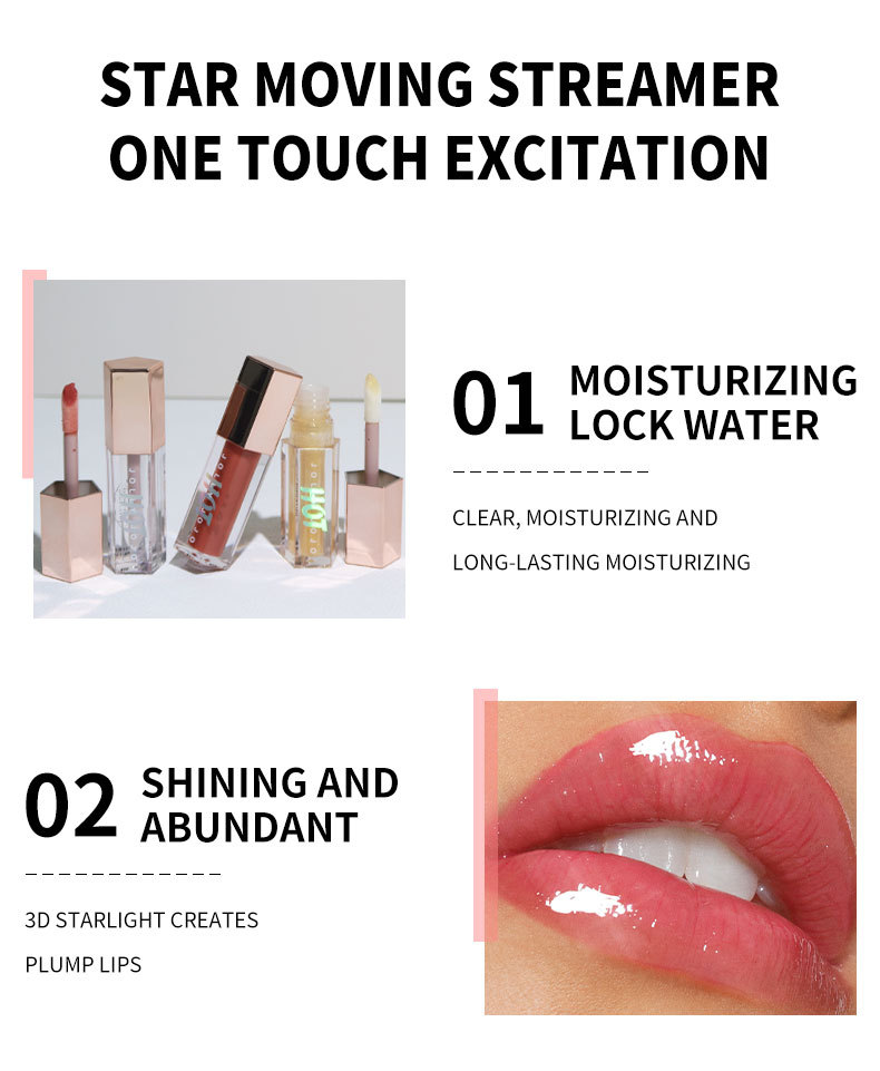 2023 Nuova vendita calda Otto colori Labbra trasparenti Miele Acqua Gloss Specchio Labbra Smalto Idratante e idratante Rossetto Trucco_voghion.com