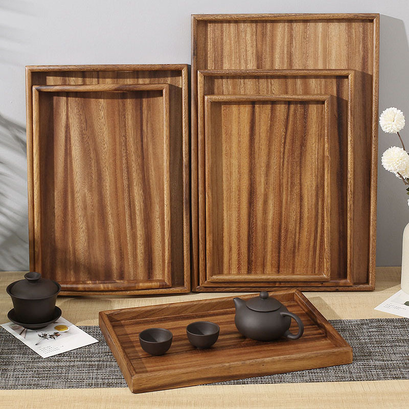 Walnut tray dining plate large rectangular storage plate household hotel water Cup plate wooden tea tray coffee plate Walnut tray dining plate large rectangular storage plate household hotel water Cup plate wooden tea tray coffee plate