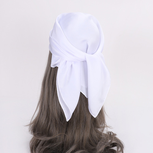 New style silk scarf for women, solid color small square scarf, European and American imitation silk small scarf, women's square scarf, scarf, headband, factory wholesale