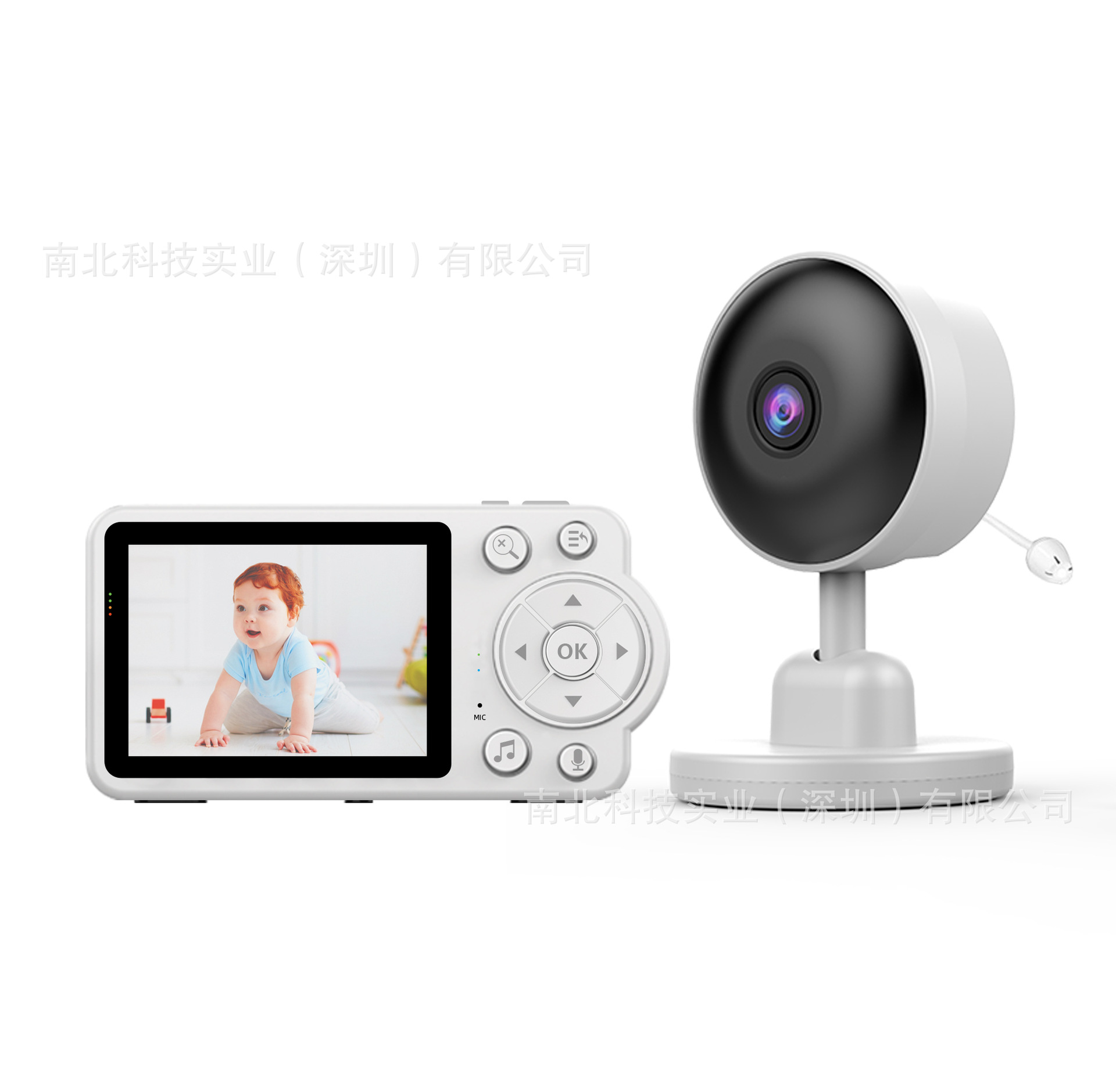 厂家直销南北无线婴儿监护器远程监控 双向对讲哭声报警 温度检测