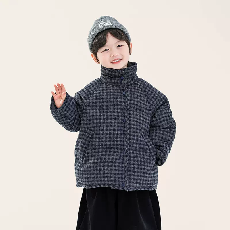 畅果童装男童棉衣冬季新款儿童中小童加厚棉袄韩版毛呢棉服外套