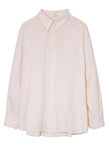 新款条纹衬衫上衣女春秋韩系宽松设计感小众初秋长袖衬衣休闲外套