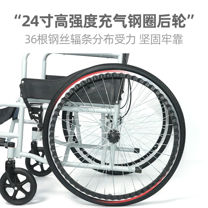 Silla de ruedas plegable de asiento blando al por mayor transfronterizo Silla de ruedas manual para personas mayores discapacitadas Spot Easy portátil para personas mayores