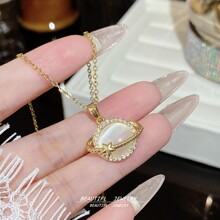 韩版新款百搭猫眼石星球项链女轻奢小众设计感时尚气质锁骨链饰品