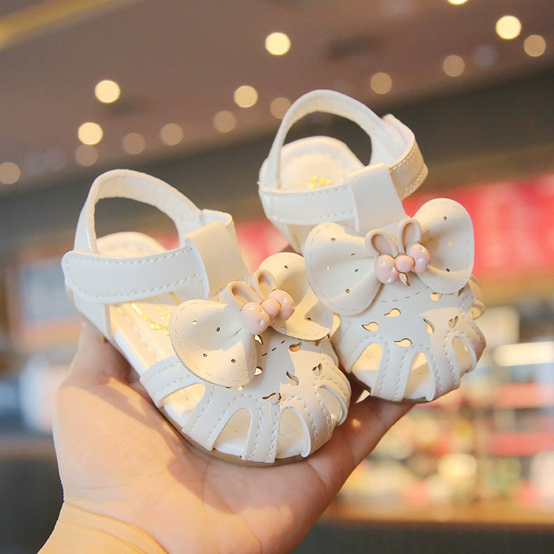 Summer children's sandals, shoe bag, footwear for early age, shoes, 2022, flowered, soft sole