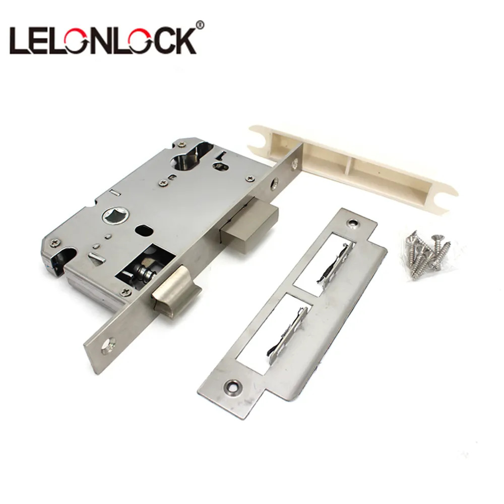 Puerta interior al por mayor 5058 bloqueo estándar europeo doméstico universal puerta de dormitorio de acero inoxidable 304 doble lengua bloqueo