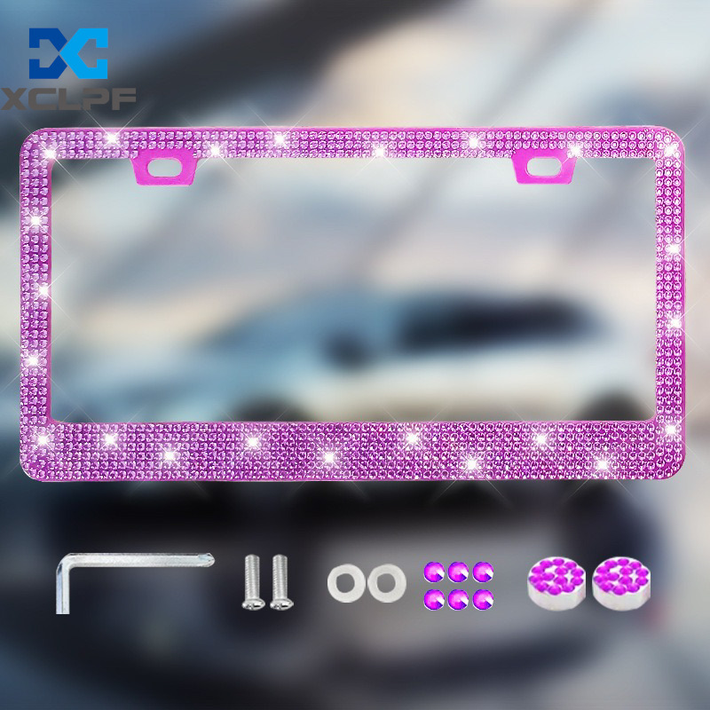 American, Canadian and Mexican Universal Diamond License Plate Frames, Three Styles of Plastic Acrylic Diamond License Plate Frames