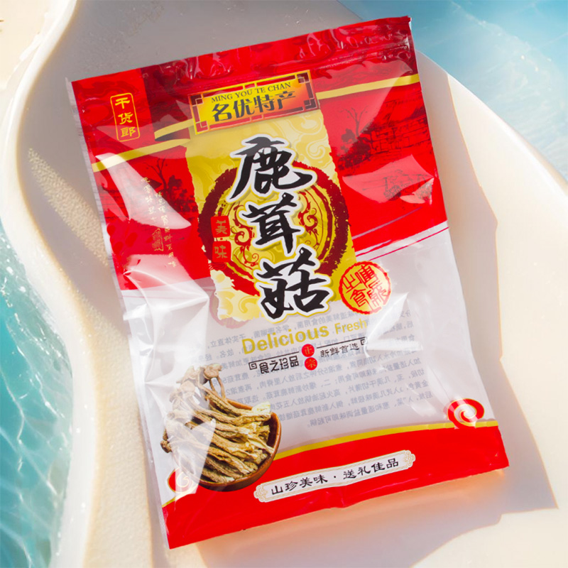 装鹿茸菇的袋子250克100克鹿茸菇包装袋自封袋深山干货礼品袋大