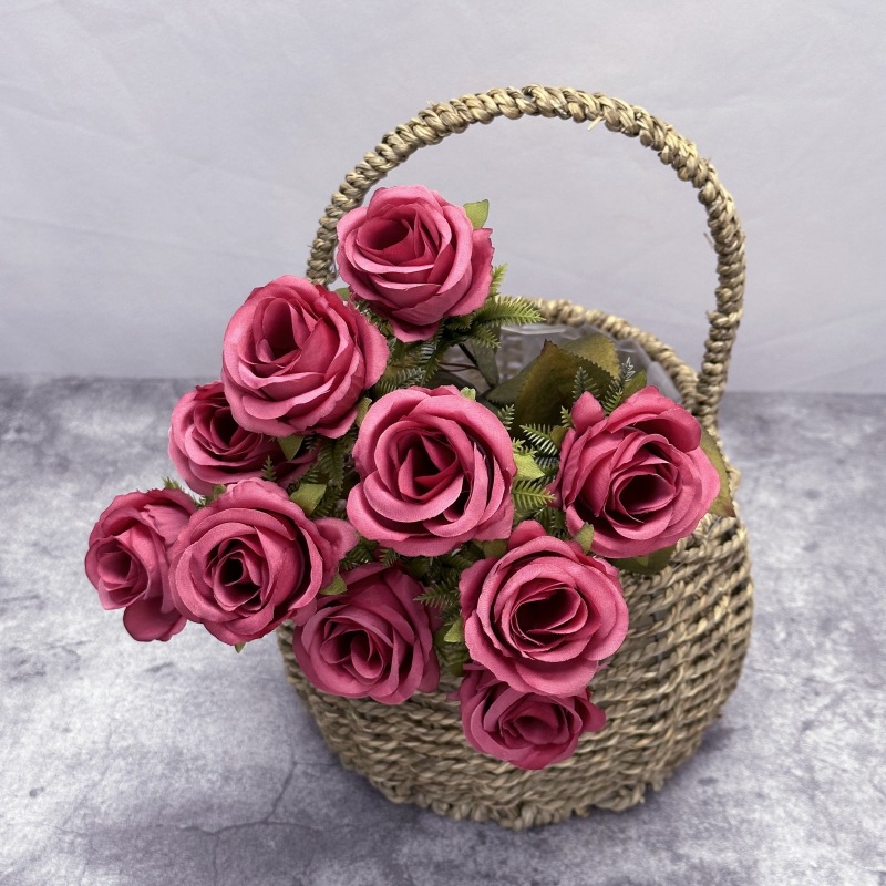 Ramo de peonías artificiales de otoño, decoración para bodas en casa, accesorios de fotografía de rosas hechos a mano, venta al por mayor de flores artificiales.