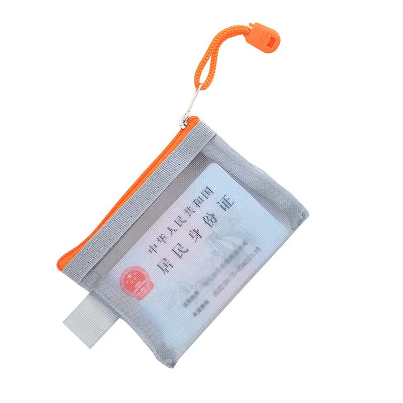 투명 나일론 메쉬 문서 가방 지퍼 가방 개체 미니 카드 가방 은행 카드 저장 가방 동전 가방