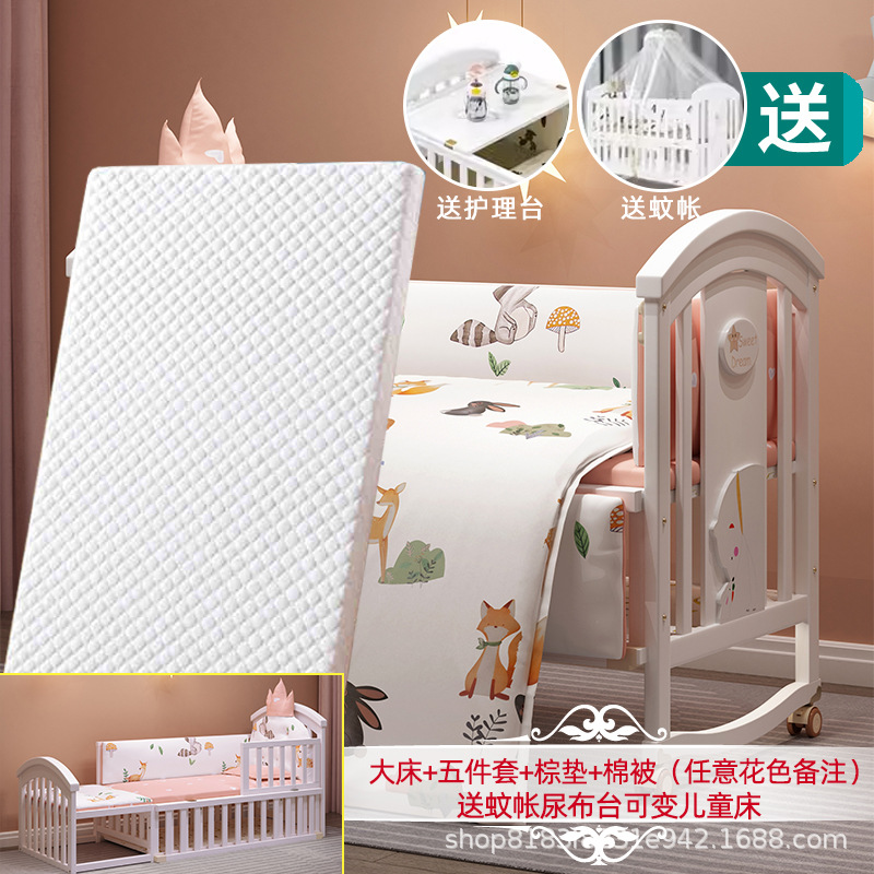 Cuna blanca europea de madera maciza