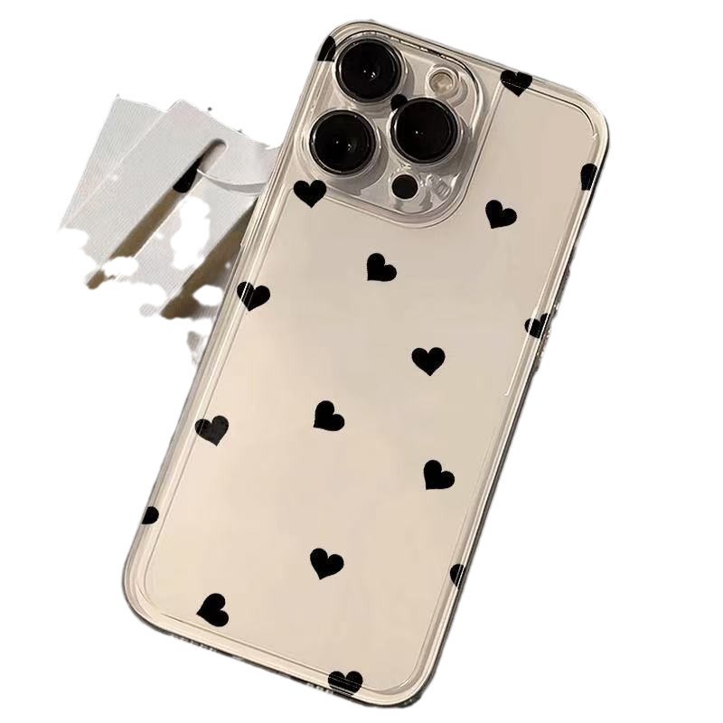 Black Love Apto para iPhone 15promax funda para teléfono móvil Europa y América Apple 16 anti-caída 14pro Japón y Corea 13/12