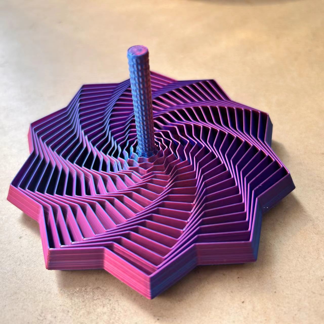 Impresión 3D descomprimida estrella ilusión óptica plegable juguete de puzzle infantil poligonal torre de rábanos espiral mesa tridimensional image 7