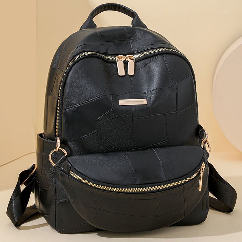 Fábrica al por mayor 2024 nueva mochila de PU casual para mujer moda salvaje de gran capacidad mochila de viaje al aire libre marea