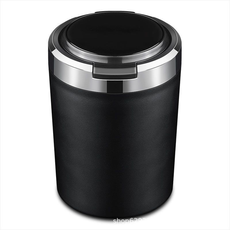 Shangchuang Car Ashtray with Metal Liner and LED Light (Car ashtray) - noble-black-no-logo-metal-liner