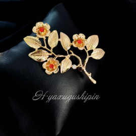 复古中古Vintage胸针宫廷Trifari简约梅花别针小众胸花服饰饰品