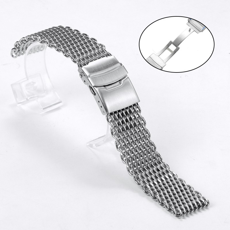4.0 Thickness Mesh Cool Shark Strap Huawei Universal Strap Watch Accessories 18/20/22/24mm Solid Buckle