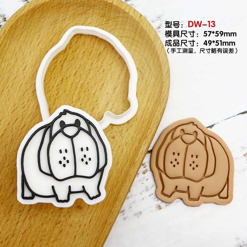 Molde de galletas de la serie para perros Molde de fondant de bricolaje para hornear de dibujos animados Molde de corte de galletas de glaseado de prensa tridimensional 3D